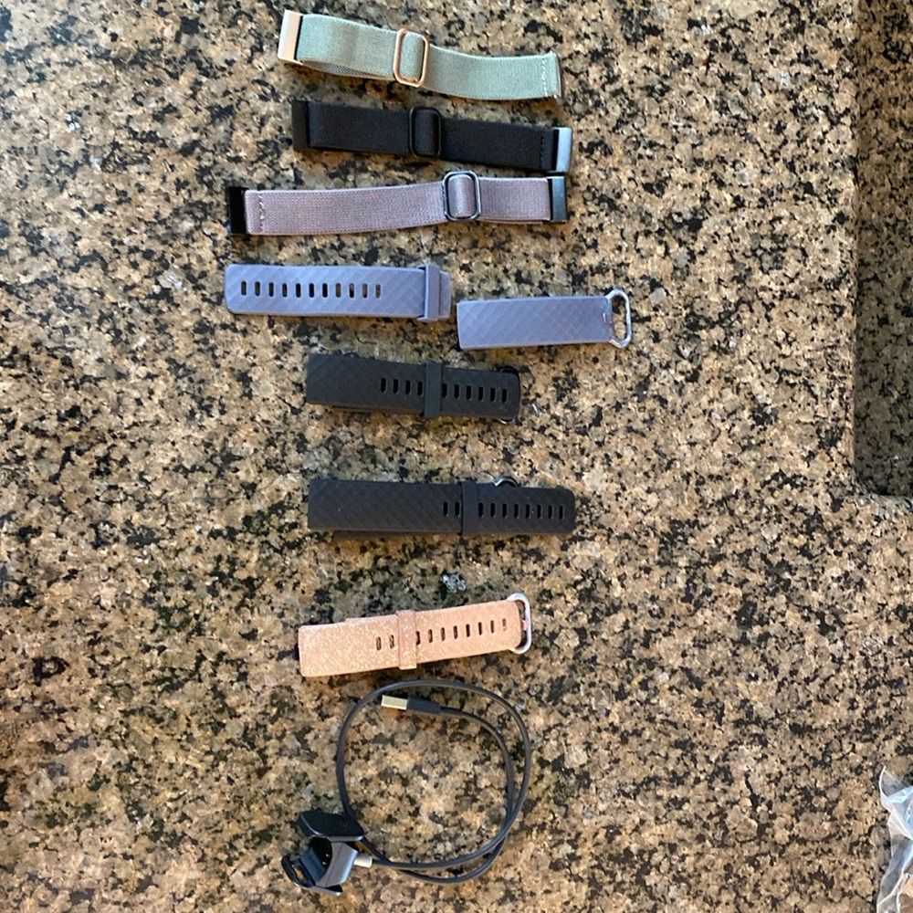 Fitbit Charge 3 and 4 straps and charger